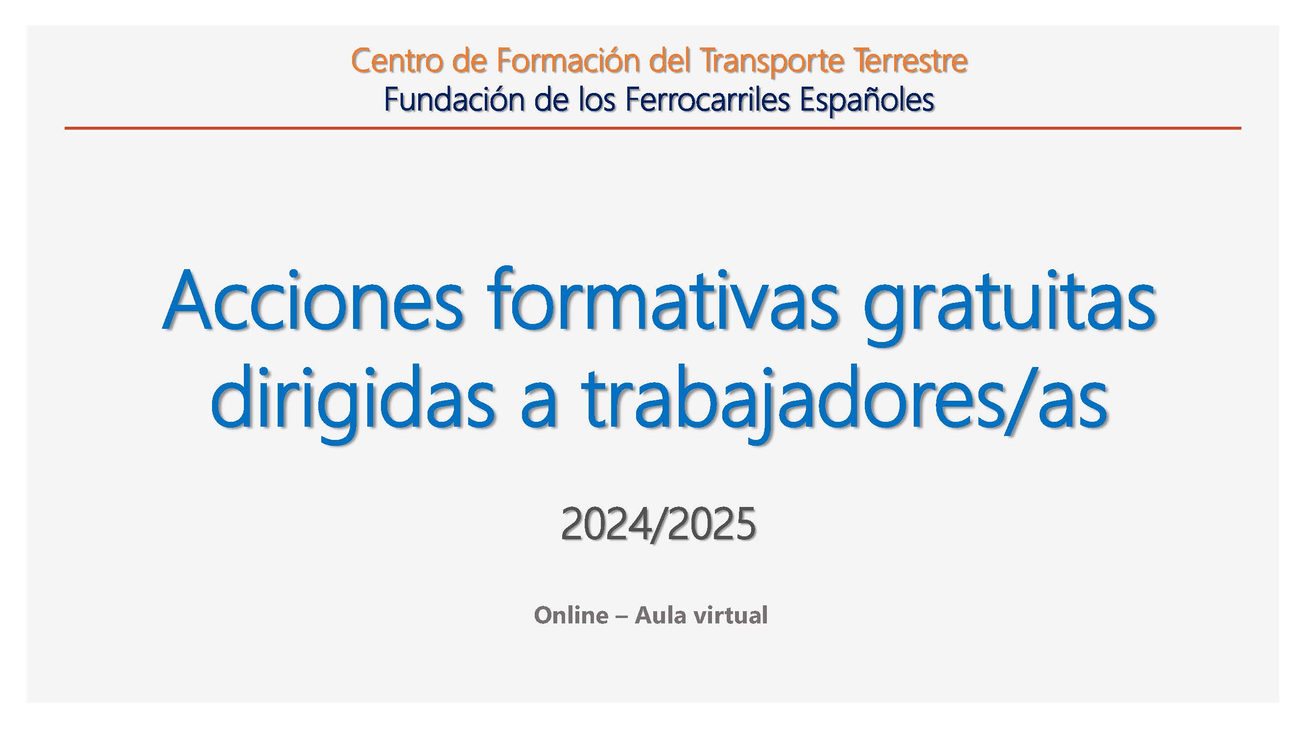 Acciones formativas gratuitas dirigidas a trabajadores/as